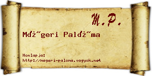 Mágeri Palóma névjegykártya